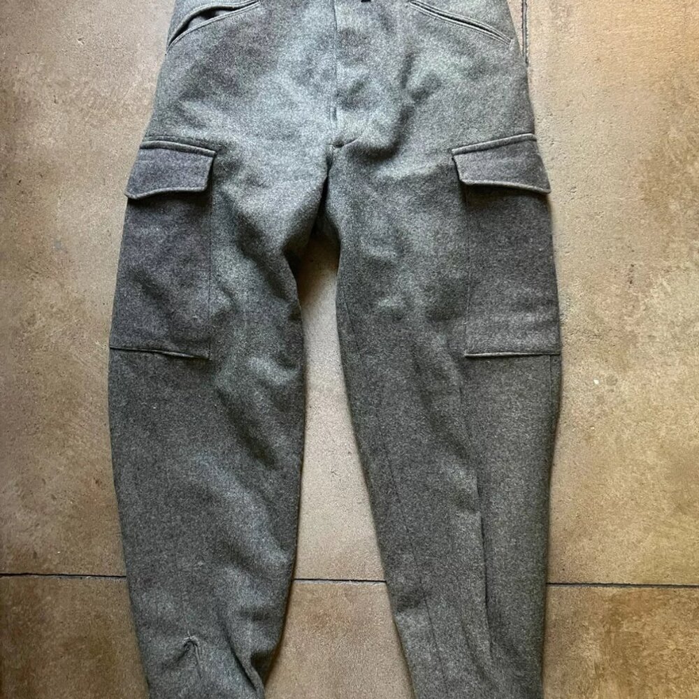 Vtg 40s World War II British Military Heavyweight Wool Cargo Pants Mens 28 X 31